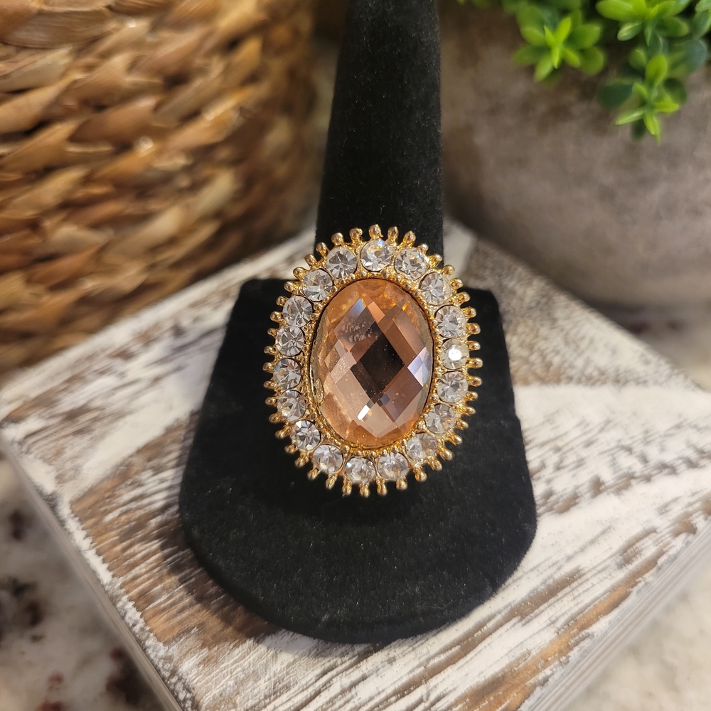 Gold and Crystal Ring